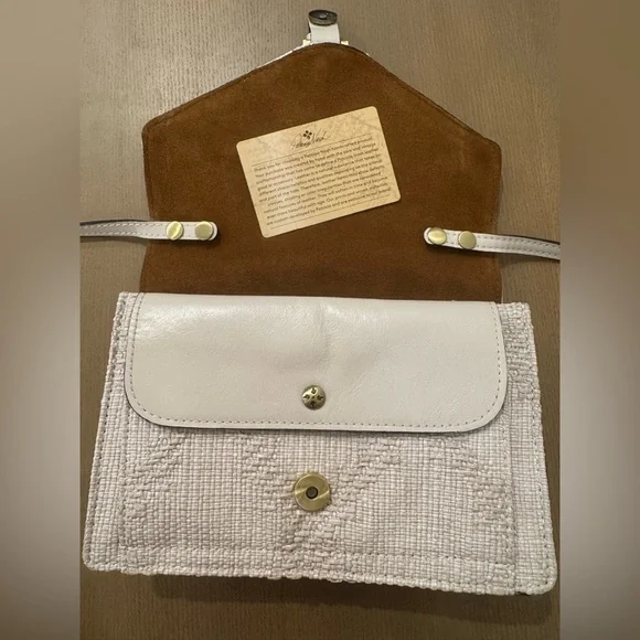 Patricia Nash Woven Crossbody Bag Cream Neutral Leather Trim NWOT Coastal Chic - Picture 8 of 9